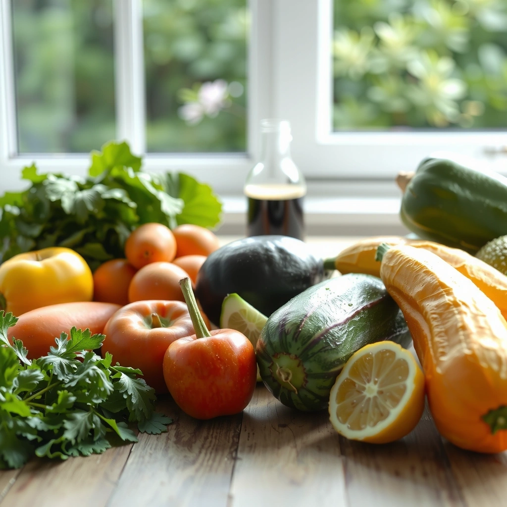 Gesunde Ernährung mit frischen Zutaten